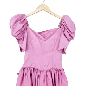Vintage 80s Pink Puff Sleeve Gown Prom Bridesmaid Sz S thumbnail 5