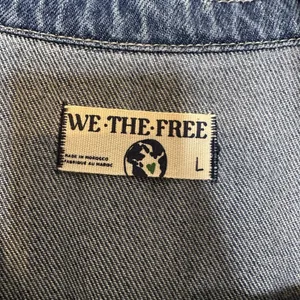 NWT Free People X Cares FP Townes Denim Jumpsuit Coverall High Noon Women's L thumbnail 4