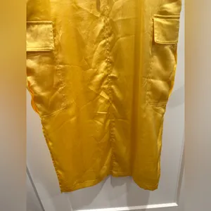 Love The Label Anthropologie Sleeveless Utility‎ Dress Yellow Size XS thumbnail 7