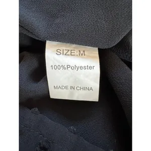 Black Semi-Sheer Swiss Dot V-Neck Relaxed Fit Long Sleeve Blouse thumbnail 7