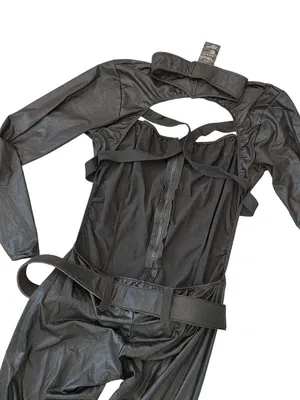 Leg Avenue Black Faux Leather Catwoman-Style Costume With Cut-Out Design Belt L thumbnail 3