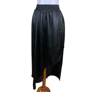 Bishop‎ Young Black Asymmetrical Smocked Waist Midi Skirt S thumbnail 2