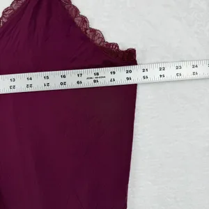 Victoria's Secret Burgundy Lace Trim Cami Top XL‎ Modal Spandex thumbnail 2