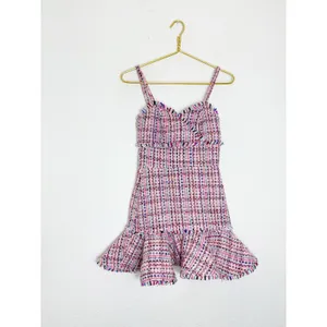 Lovers & Friends Tallulah Mini Dress Size XXS Pink Tweed Ruffle Hem Barbie NWT thumbnail 4