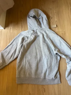 New Balance Women's Light Gray Pullover Hoodie with Tan Drawcords thumbnail 4