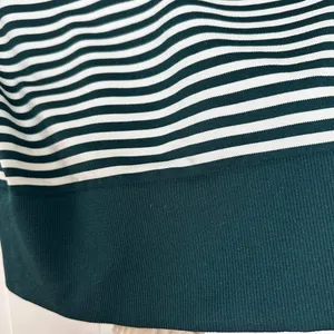 OFFLINE by Aerie Women's Green And White Striped Seamless Cropped T-Shirt Size M thumbnail 5