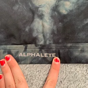Alphalete Black and Gray Tie-Dye Sports Bra thumbnail 2