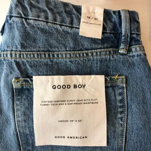 Good American Womens Good Boy Jeans High Rise Split Cuff Blue941 12/31 thumbnail 5