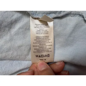 Free People We The Free Denim Button Down Top Light Wash Blue XS thumbnail 7