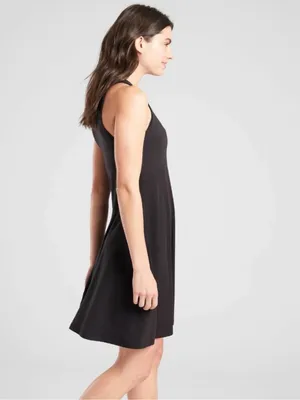 Athleta Santorini Thera Dress Sleeveless Black A-Line Dress Size Large Modal thumbnail 3