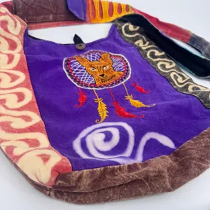 Y2K Boho Festival Sling Bag Psychedelic Wolf Dreamcatcher‎ Rising International thumbnail 3