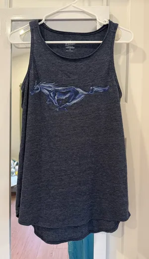 Lucky Brand women's graphic tank top running pony logo of Ford Mustang size M thumbnail 1