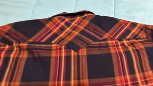 Levi's Men's Plaid Western button up Shirt Long Sleeve Red Orange Yellow XL thumbnail 9