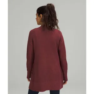 Lululemon Cashlu Long Open Cardigan Sweater Wrap Burgundy Wine Medium Large thumbnail 3