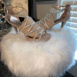 Material Girl Elegant Tan Strappy Heels thumbnail 1