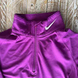 💜Nike Pro Combat Dri-FIT Quarter-Zip Pullover ~M💜 purple magenta workout gym thumbnail 6
