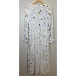 Sister Paul & Joe Maxi Dress Womens 34 Off White Floral La Crima Long Sleeve NWT thumbnail 5