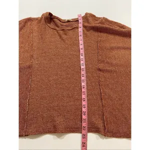 Peach Love California Rust Knit Oversized Sweater Women’s Made in USA thumbnail 5