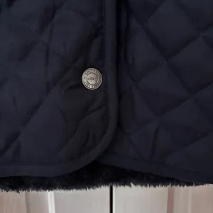 Jeep Navy Blue Quilted Hooded Jacket Fuzzy‎ Soft Lining Size Large Coat Logo VTG thumbnail 7