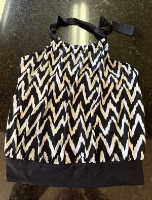 Dreamsuit Swimsuit Tankini Top‎ Sz 12 Black White Halter Underwire Supportive thumbnail 1