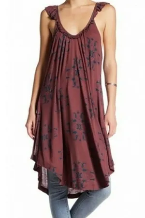 Free People Drifter Dress Ruffle Straps L thumbnail 4