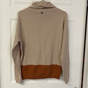 Prana Womens Organic Cotton Blend Cowl Neck Geometric Sweater Beige Rust 1967641 thumbnail 5