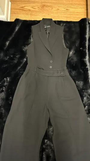 ZARA Black Sleeveless Oversized Vest Jumpsuit thumbnail 9