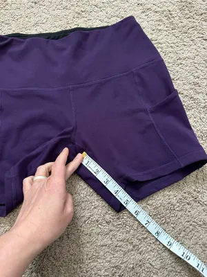 ODODOS Power Flex Yoga Shorts Tummy Control Workout Running Shorts Deep Purple L thumbnail 7