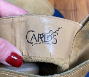 Carlos Santana tall tan suede boots with heels thumbnail 7