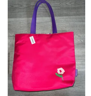 Clinique X Donald Large Tote Bag with Flowers - Shopping Travel Shoulder Bag thumbnail 1