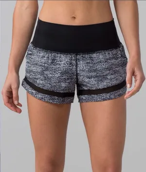 Lululemon Pace Perfect Short (3") Air Time White Black /Black 🍋 new without tags thumbnail 1