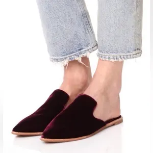 Madewell Women’s Gemma Mule Velvet‎ Purple with Pointed Toe Shoes Size 6 thumbnail 1