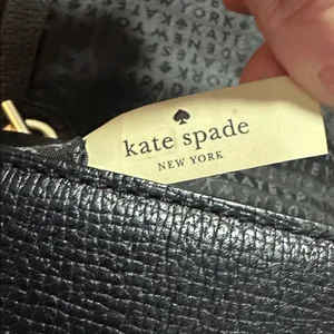 Kate Spade Black Leather Crossbody Bag Purse Chain Strap Minimalist Day Evening thumbnail 9