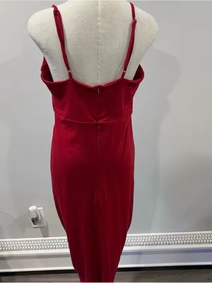 Red Spaghetti-Strap Wrap Dress - Women thumbnail 5