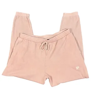 PINK Victoria's Secret Fleece Jogger Sweatpants Womens Large Pink Drawstring thumbnail 5