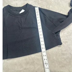 GIGI C Isabella Pullover Top Women's Medium Black Long Sleeve Cropped Textured thumbnail 10