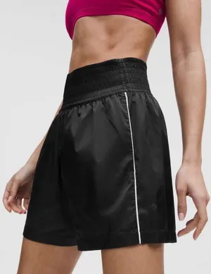Lululemon NWT Stretch Satin Nylon Super High Rise 5” Black Shorts Size S thumbnail 1