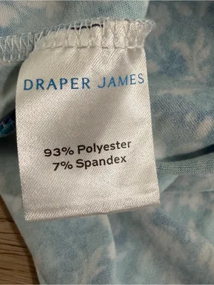 Draper James Turquoise & White Floral Short Sleeve Button Pajama Top thumbnail 5