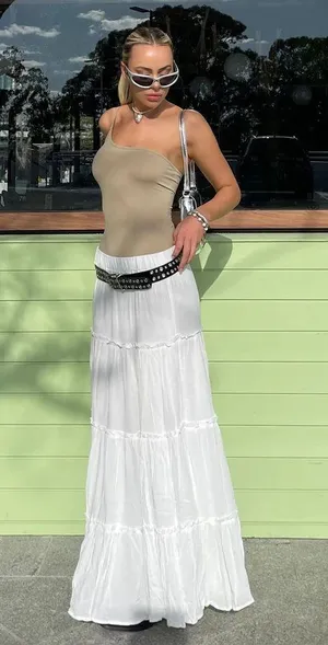 Princess Polly MIRIAH MAXI SKIRT WHITE LOW IMPACT thumbnail 2