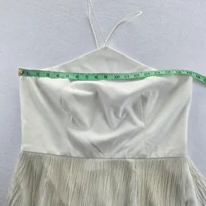 Aidan Mattox Ivory Fringe Halter Dress Party Cocktail‎ Mini Sleeveless Size 14 thumbnail 11