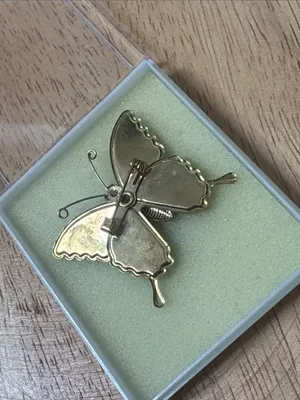 Vintage Iridescent Multicolor Butterfly Brooch - Elegant Women’s Jewelry thumbnail 5