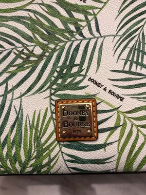 NWT Dooney & Bourke Siesta Key Celeste Satchel White Palm Leaf Bag Purse thumbnail 3