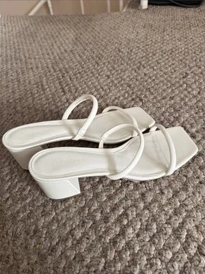 NEW Everlane The Double Strap Heel in White Ivory- Size 10.5 thumbnail 3