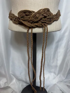 Western boho Woven Braided Waist Belt - Brown NWOT thumbnail 1