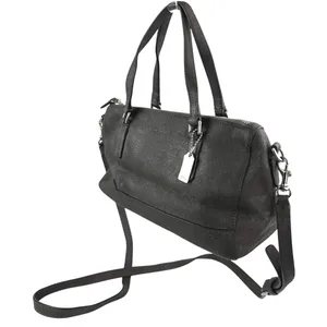 Coach Saffiano Women's Black Leather Adjustable Mini Satchel Handbag Crossboby thumbnail 1