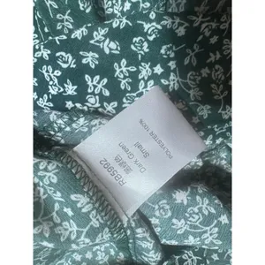 Dark Green Floral Milkmaid Mini Dress Smocked Waist Cottagecore Ruffle Small thumbnail 6