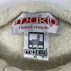 Makipi Sweater Womens XL Handmade Alpaca Crew‎ Neck Floral Chunky Knit Peruvian thumbnail 5