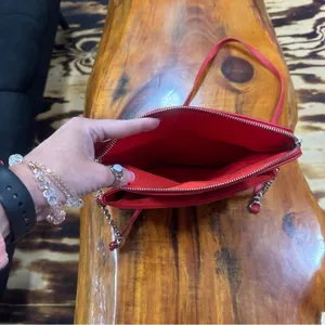 Express Red Leather Shoulder Bag with Chain‎ Strap thumbnail 5