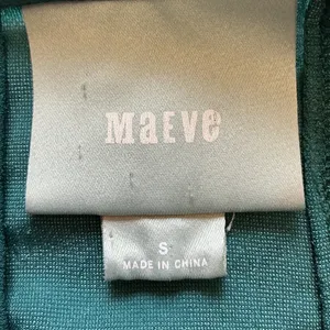 Maeve Anthropologie Forest Green Crushed Velvet Sheer Back Top Small thumbnail 7