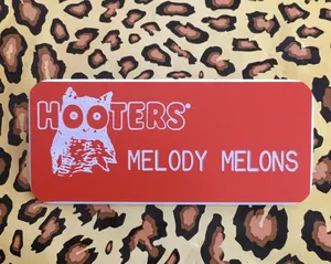 New Hooters Girl Uniform Name Tag “Melody Melons” Halloween Costume Accessory thumbnail 1